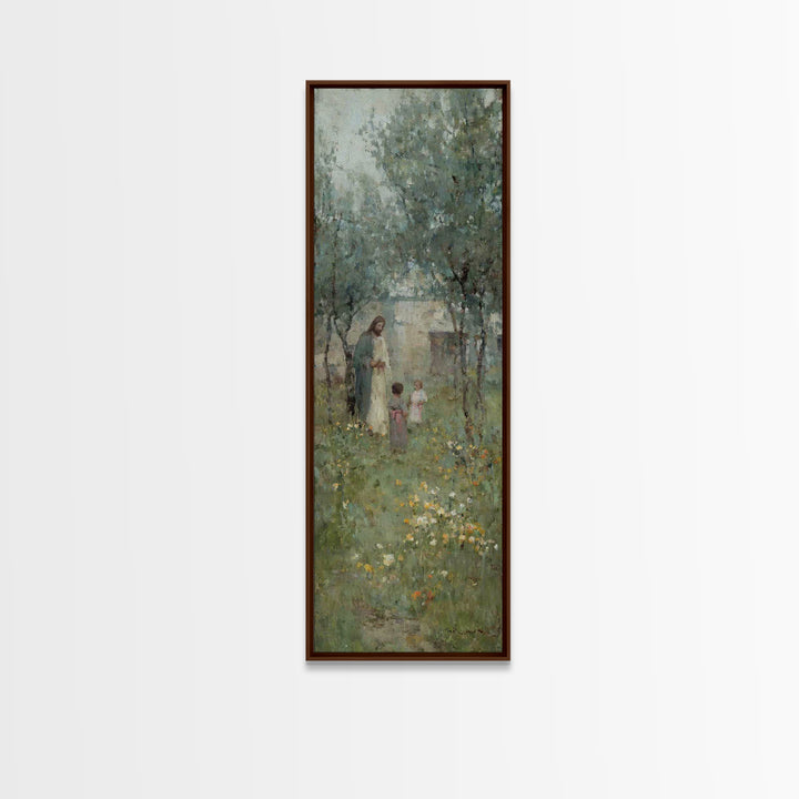 Garden of Peace – Framed Canvas Print | Narrow Art | Christian Art Print | Jesus Painting | Christian Decor | Subtle Christian Art