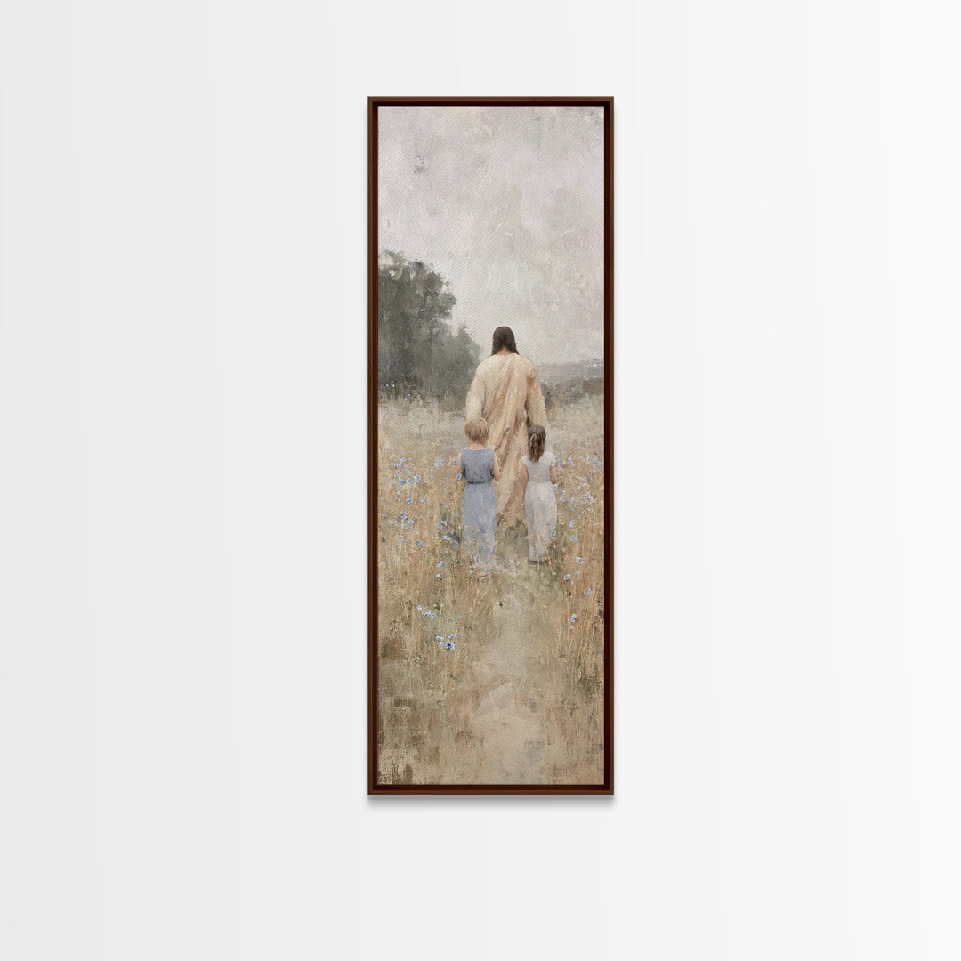 Fields of Mercy – Framed Canvas Print, Tall Skinny Art Print, Christian Art, Christian Wall Art, Jesus Painting, Christian Art Canvas