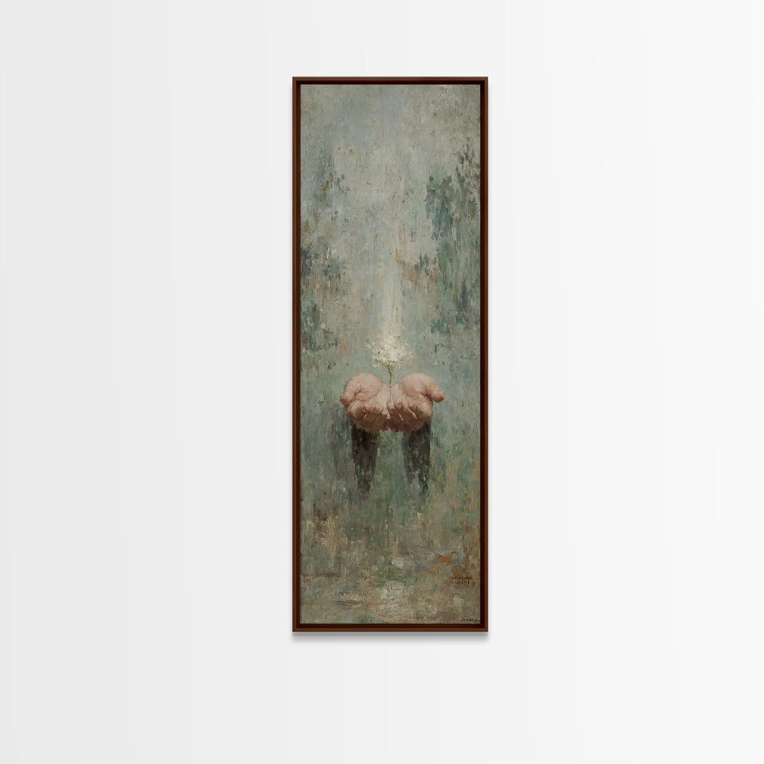 Bloom Of Grace – Framed Canvas Print – Skinny Art – Christian Wall Art – Christian Art Canvas – Vintage Christian Art – Christian Christmas