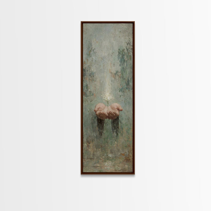 Bloom Of Grace – Framed Canvas Print – Skinny Art – Christian Wall Art – Christian Art Canvas – Vintage Christian Art – Christian Christmas