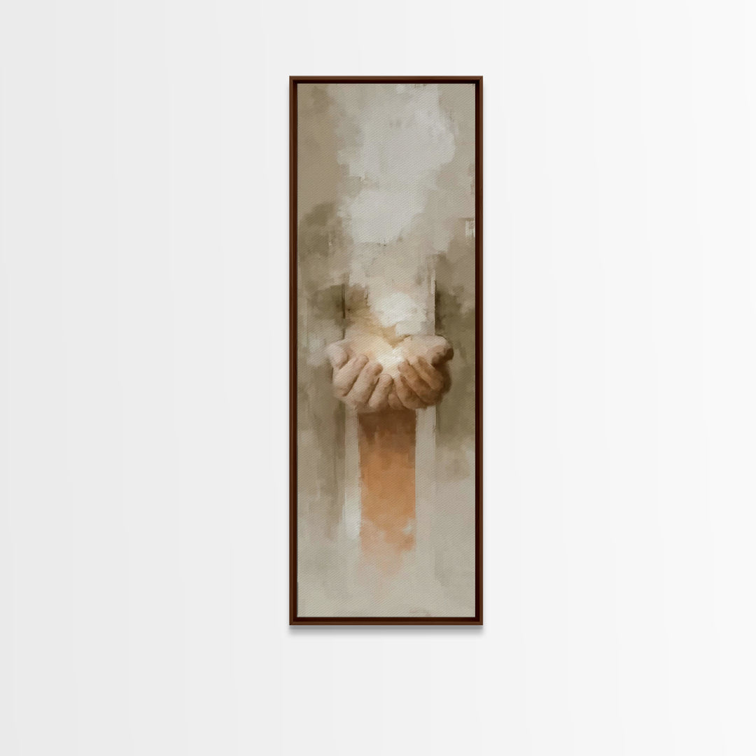 Gift Of Radiance – Framed Canvas Print – Tall Narrow Wall Art – Christian Art Canvas – Minimalist Christian Art – Christian Wall Art – Jesu
