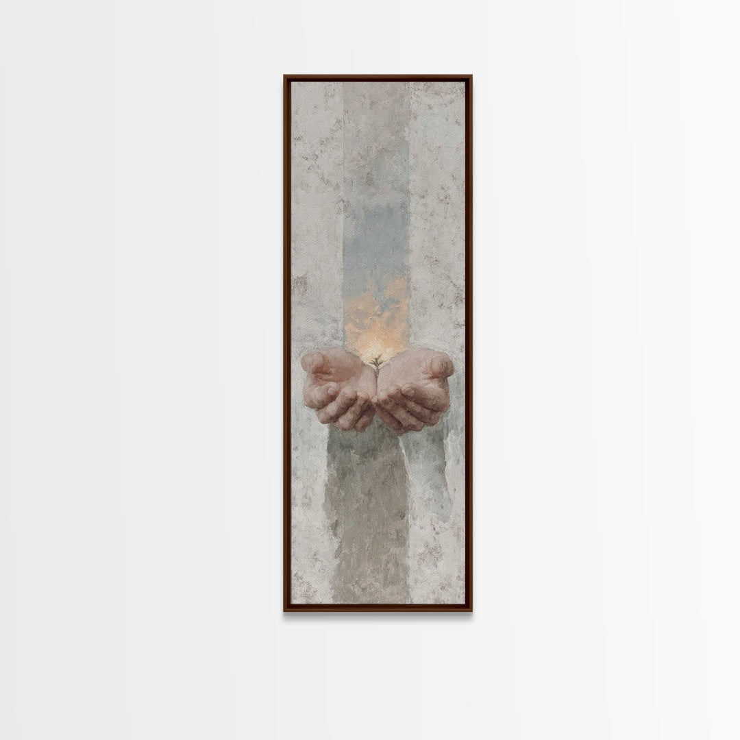 Seed Of Hope – Framed Canvas Print – Narrow Art – Christian Art Canvas – Christian Wall Art – Modern Christian Art – Unique Christian Art