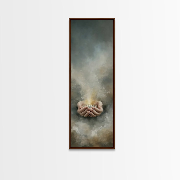 Light Of Renewal – Framed Canvas Print – Skinny Art – Christian Art Canvas – Christian Wall Art – Moody Christian Art – Jesus Painting