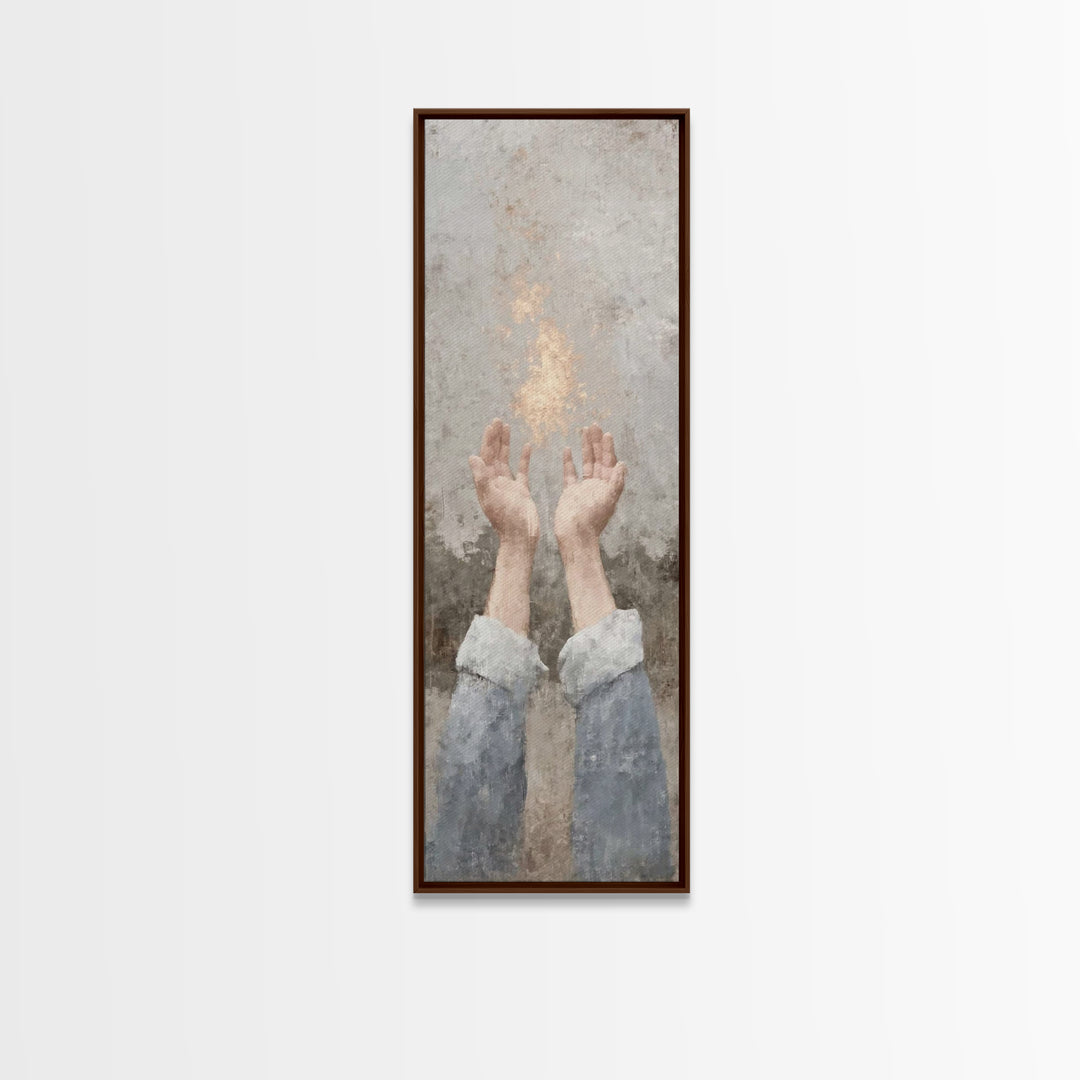Hope In The Heavens – Framed Canvas Print – Tall Narrow Wall Art – Christian Art Print – Christian Wall Art – Jesus Painting – Christian De