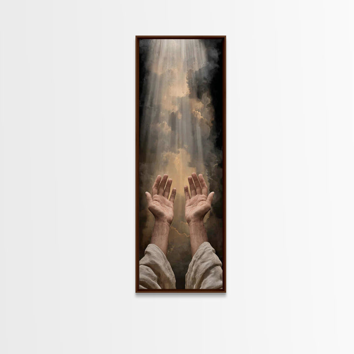 Ascension Glory – Framed Canvas Print – Skinny Art – Christian Wall Art – Christian Painting – Christian Art Gift – Christmas Art