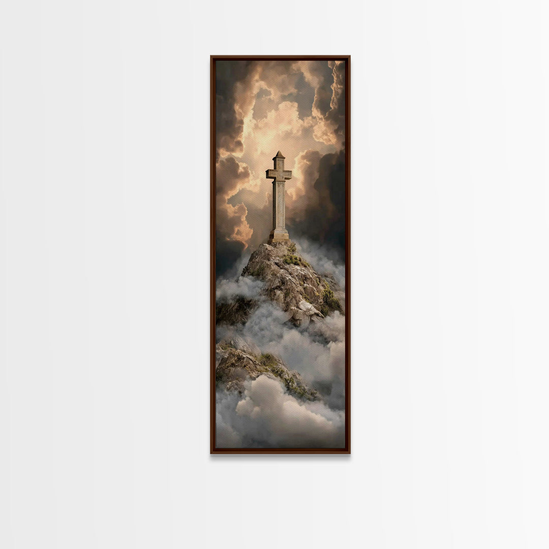 Crown Of Faith – Framed Canvas Print – Tall Skinny Art Print – Christian Wall Art – Christian Art – Christmas Art – Christian Painting