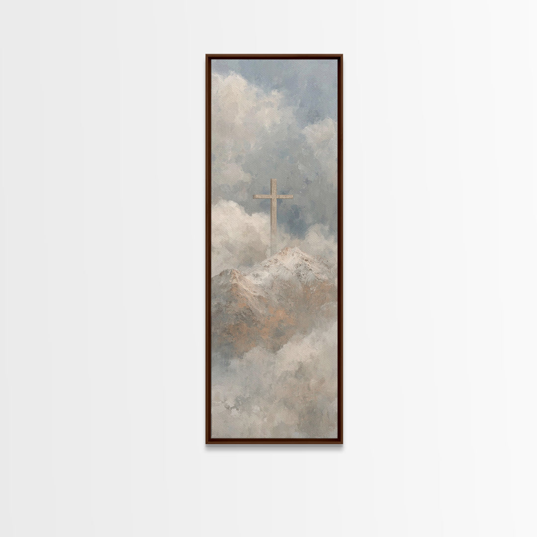 Summit Of Salvation – Framed Canvas Print – Narrow Art – Christian Art Canvas – Christian Painting – Christian Decor – Christian Christmas