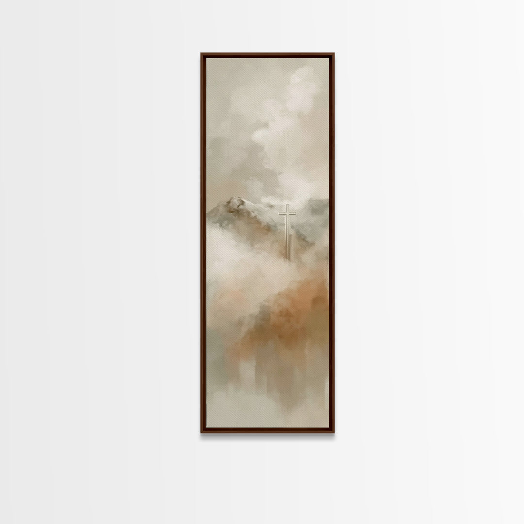 Cross Of Eternity – Framed Canvas Print – Tall Narrow Wall Art – Christian Painting – Christian Art – Christian Art Print – Christmas Art