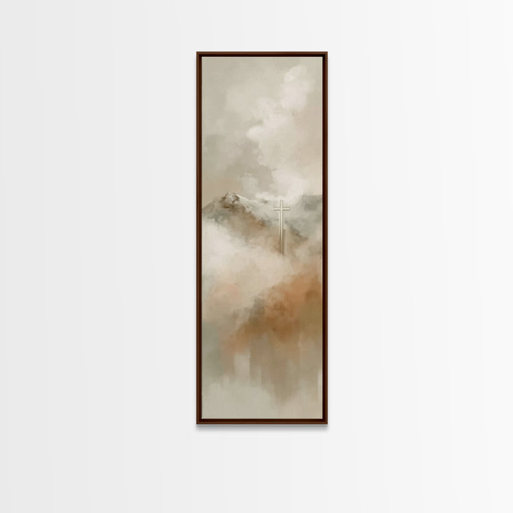 Cross Of Eternity – Framed Canvas Print – Tall Narrow Wall Art – Christian Painting – Christian Art – Christian Art Print – Christmas Art