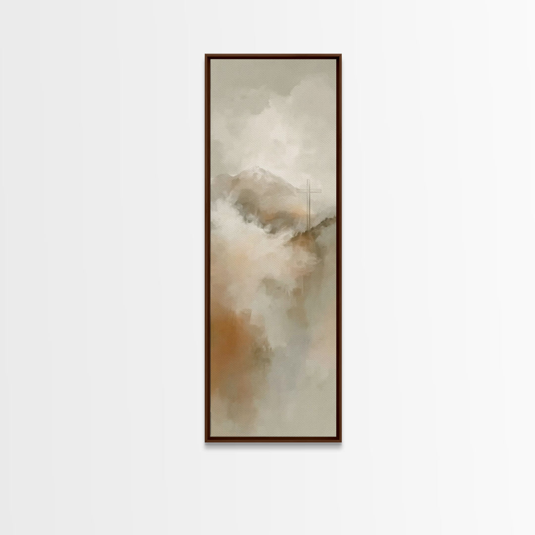 Mountain Light Grace – Framed Canvas Print – Skinny Art – Christian Art Print – Christian Wall Art – Christian Art Canvas – Christian Chris