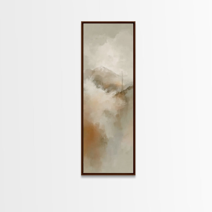 Mountain Light Grace – Framed Canvas Print – Skinny Art – Christian Art Print – Christian Wall Art – Christian Art Canvas – Christian Chris