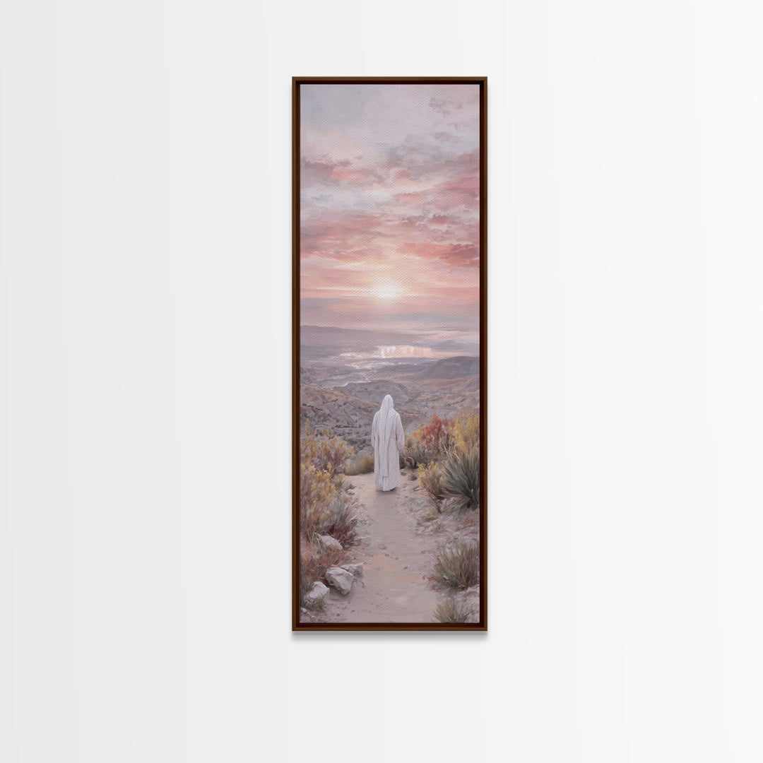 Valley Of Peace – Framed Canvas Print – Tall Narrow Wall Art – Christian Art – Christian Art Canvas – Jesus Painting – Christian Wall Art