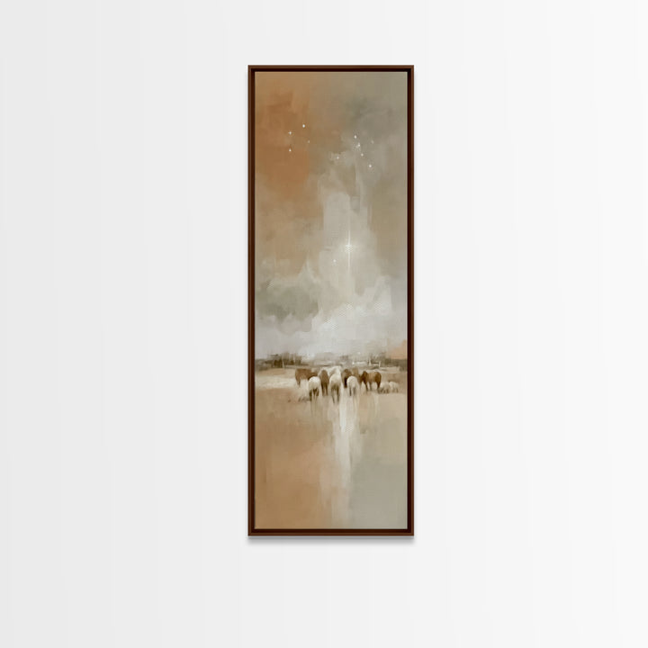 Celestial Promise - Framed Canvas Print - Christian Wall Art - Christian Art - Skinny Art - Christian Christmas Art - Jesus Painting - Chri