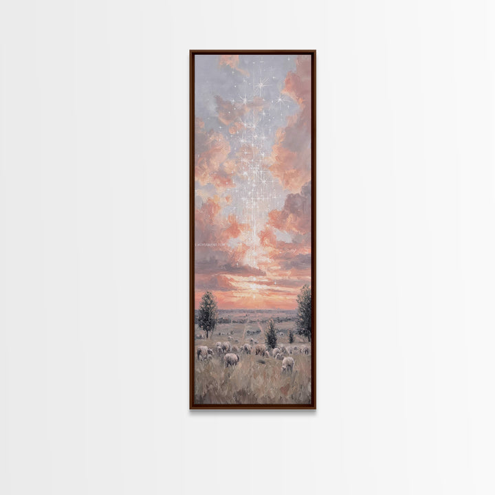 Morning Of Mercy - Framed Canvas Print - Christian Art Canvas - Tall Narrow Wall Art - Christian Wall Art - Jesus Painting - Christian Chri