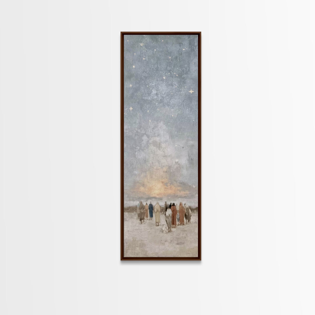 Star Of Peace - Framed Canvas Print - Christian Christmas Art - Christian Art Canvas - Jesus Painting - Christian Wall Art - Narrow Art - C