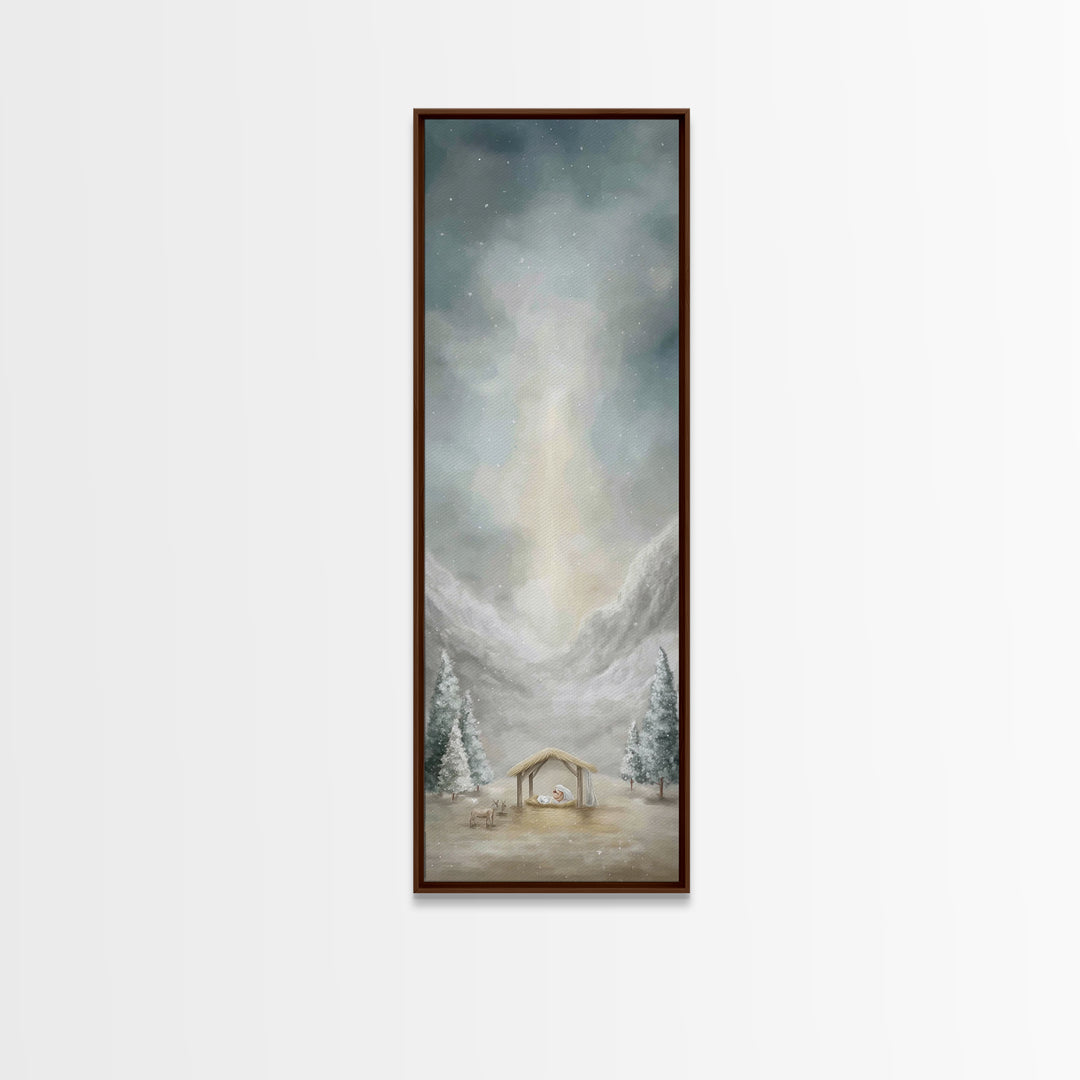 Holy Night Sky - Framed Canvas Print - Christian Christmas Art - Christian Art - Skinny Art - Jesus Painting - Christian Art Canvas - Chris