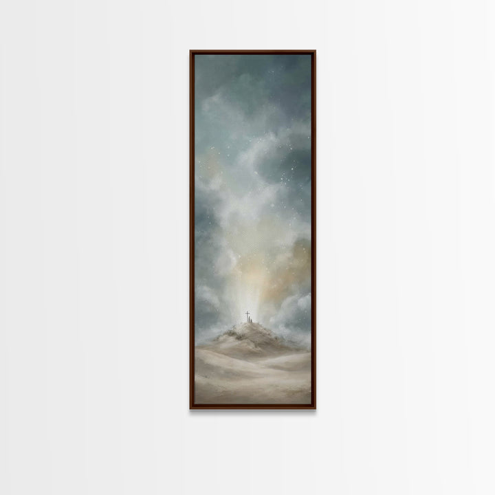 Hill Of Salvation – Framed Canvas Print – Narrow Art – Christian Wall Art – Christian Art – Christian Art Canvas – Christian Gift