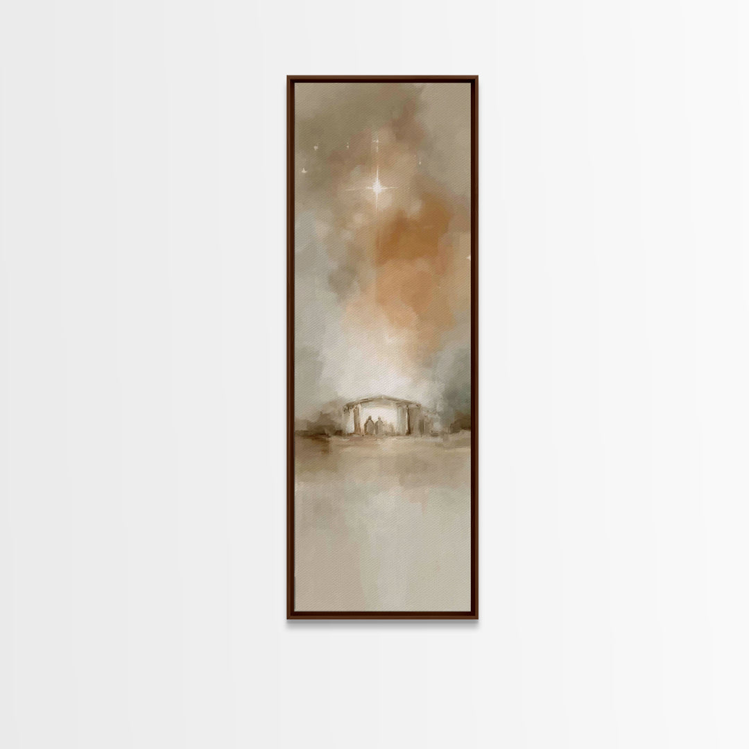 Star Of Bethlehem – Framed Canvas Print – Christian Art Canvas – Christian Christmas Art – Christian Wall Art – Skinny Art – Jesus Painting