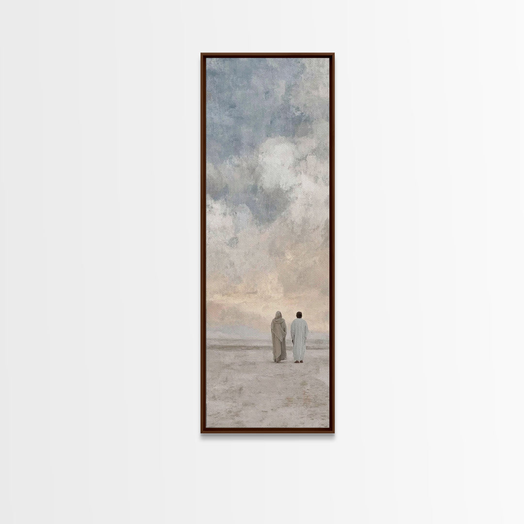 Walk In Faith – Framed Canvas Print – Tall Skinny Art Print – Christian Art – Christian Wall Art – Christian Art Canvas – Minimalist Christ
