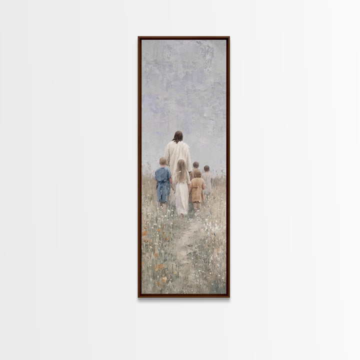 Path Of Grace, Framed Canvas Print, Christian Art Canvas, Jesus Painting, Christian Wall Art, Skinny Art, Christian Christmas Art