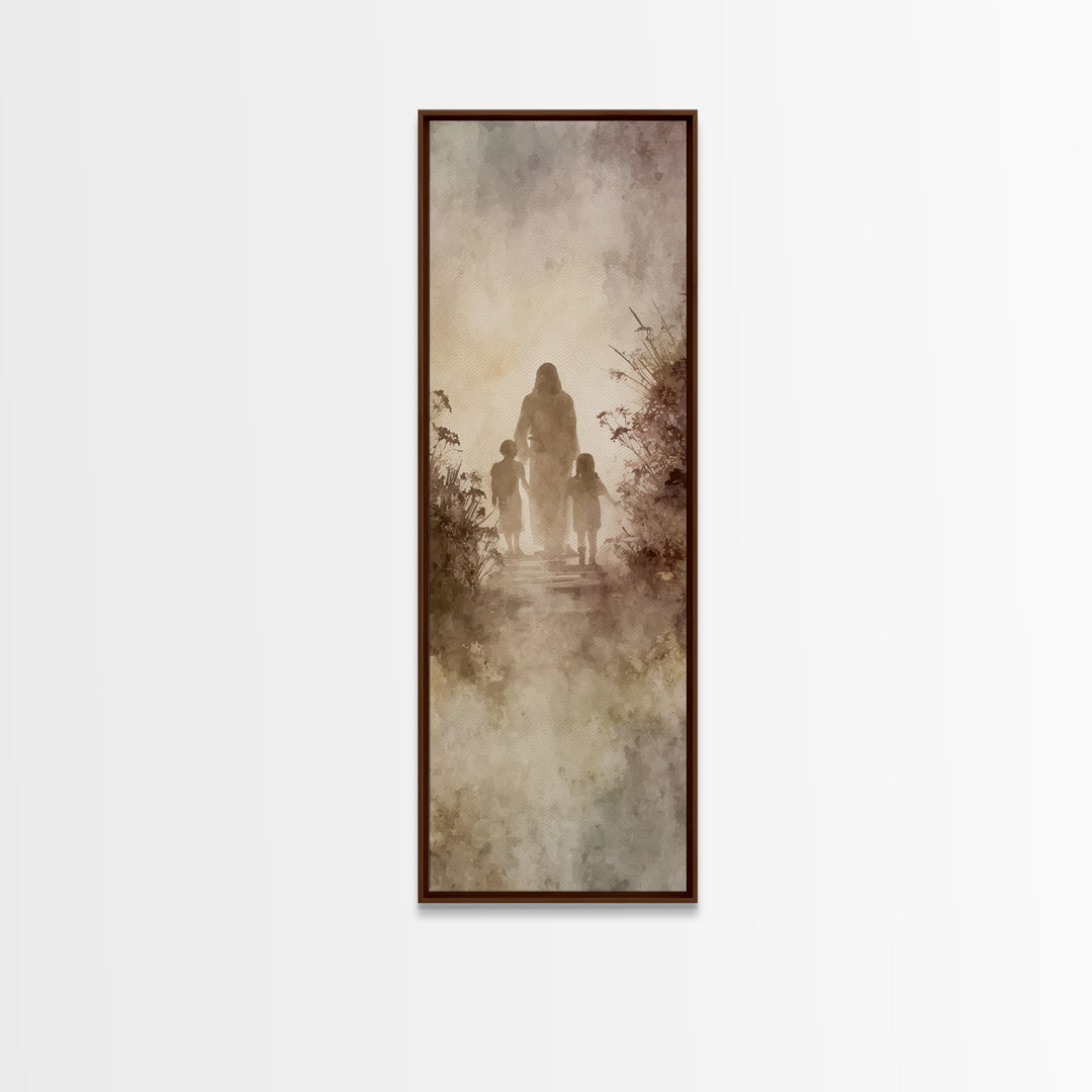 Light Of Mercy – Framed Canvas Print – Christian Art Canvas – Jesus Painting – Christian Wall Art – Narrow Art – Christian Christmas Art