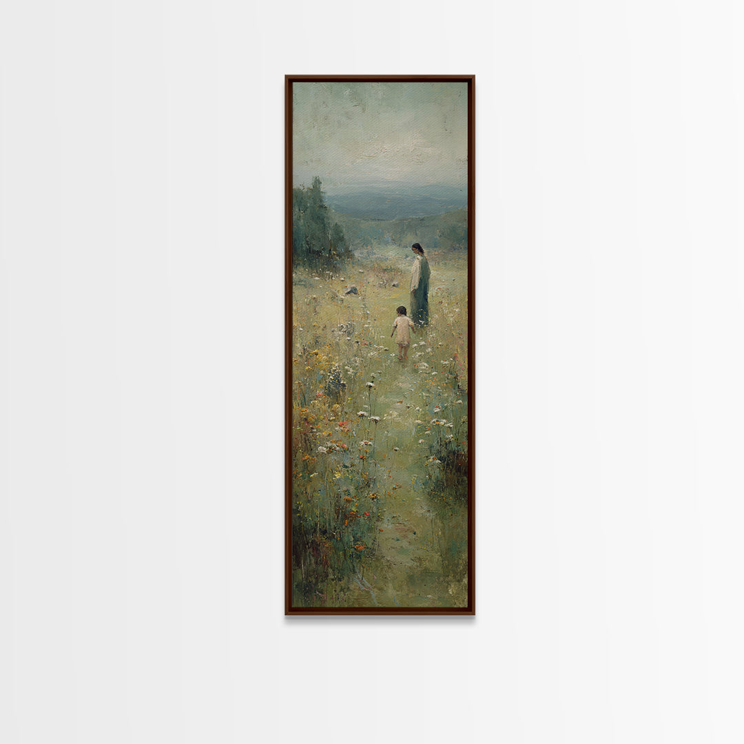 Garden Of Hope, Framed Canvas Print, Christian Wall Art, Jesus Painting, Christian Art Canvas, Tall Narrow Wall Art, Christian Decor