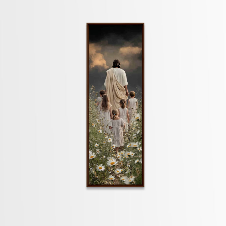 Walk In Faith | Framed Canvas Print | Christian Art Canvas | Christian Wall Art | Jesus Painting | Skinny Art