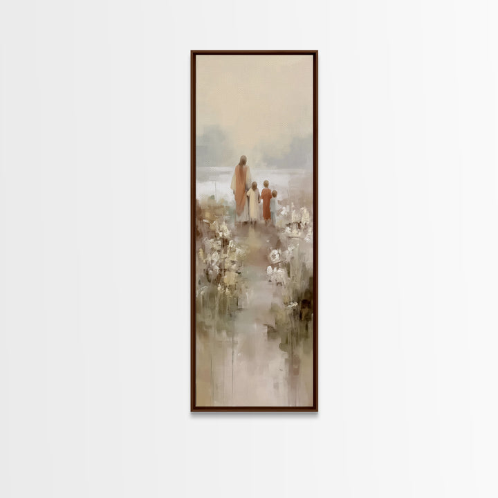 Fields Of Promise – Framed Canvas Print – Christian Wall Art – Christian Art Canvas – Jesus Painting – Tall Skinny Art Print