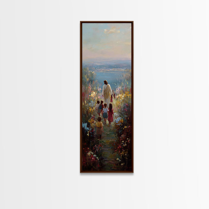 Horizon Of Peace, Framed Canvas Print, Christian Wall Art, Christian Art Canvas, Jesus Painting, Narrow Art