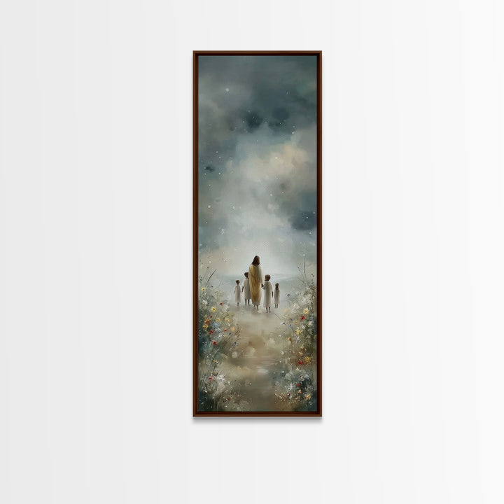 Heavenly Path – Framed Canvas Print – Christian Wall Art – Christian Art Canvas – Jesus Painting – Skinny Art – Christian Christmas Art