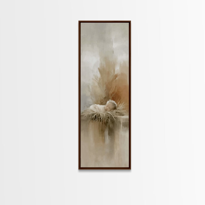 Heaven’s Gentle Gift | Framed Canvas Print | Christian Wall Art | Christian Art Canvas | Jesus Painting | Tall Narrow Wall Art