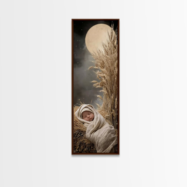 Radiant Holy Child, Framed Canvas Print, Christian Wall Art, Christian Art Canvas, Jesus Painting, Tall Narrow Wall Art