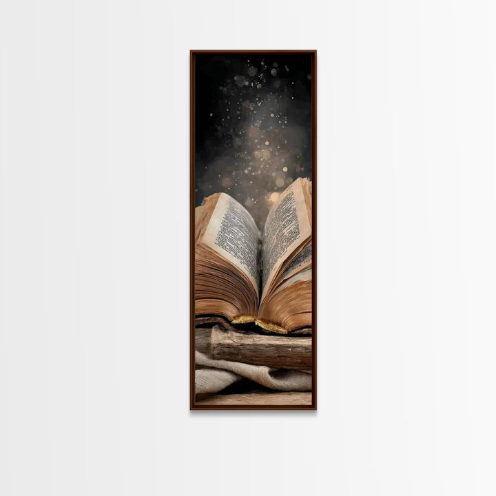 Bible Of Light – Framed Canvas Print – Tall Narrow Wall Art – Christian Art – Christian Art Canvas – Christian Wall Art – Christian Art Pri