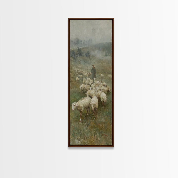 Gentle Shepherd Path – Framed Canvas Print – Christian Wall Art – Jesus Painting – Narrow Art – Christian Christmas Art – Christian Decor F
