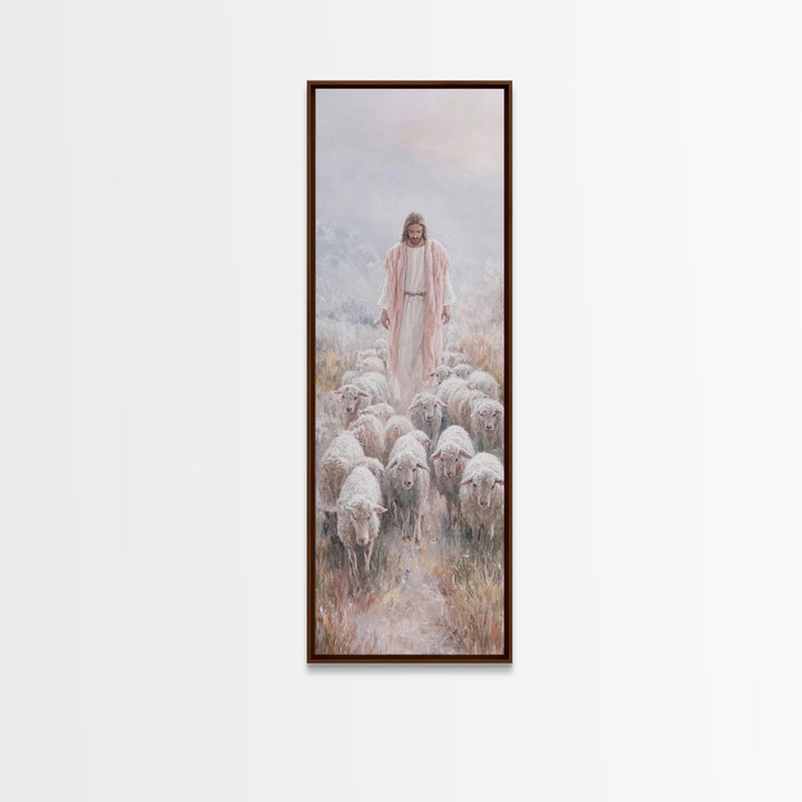 Radiant Flock Grace – Framed Canvas Print – Christian Art – Narrow Art – Jesus Painting Canvas – Christian Christmas Art – Modern Christian