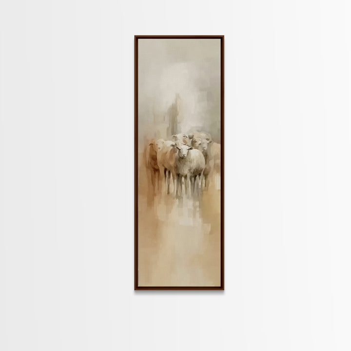 Holy Quiet Field | Framed Canvas Print | Christian Art Canvas | Tall Narrow Wall Art | Jesus Painting | Christian Christmas Art | Christian