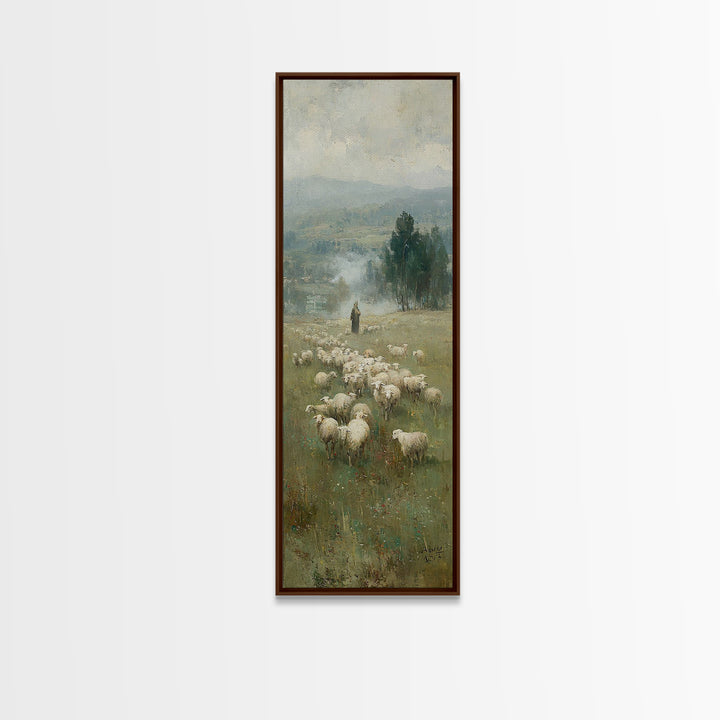 Blessed Quiet Hills – Framed Canvas Print – Christian Wall Art – Christian Art Canvas – Skinny Art – Jesus Christmas Art – Christian Decor