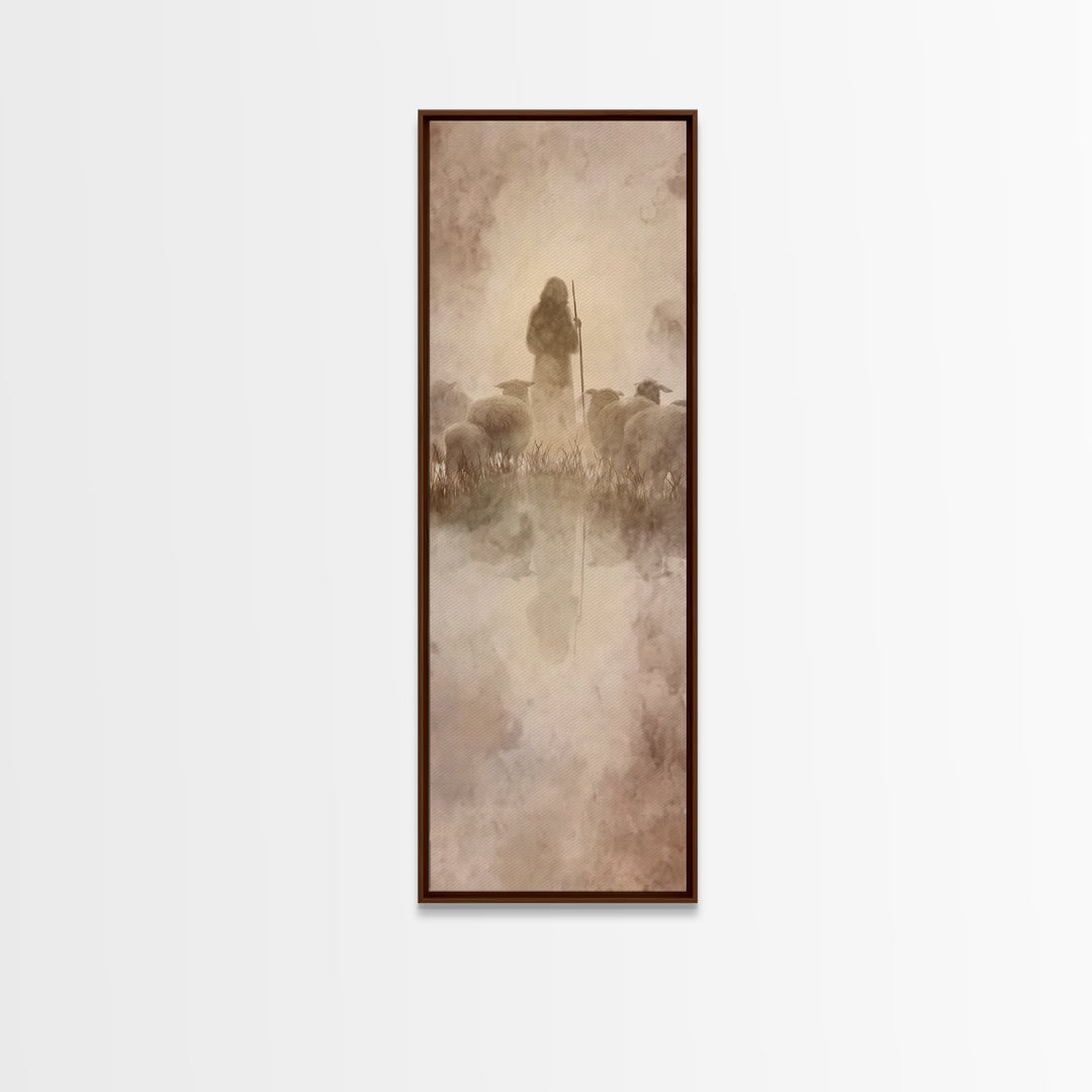 Valley Of Peace – Framed Canvas Print – Christian Wall Art – Christian Art Canvas – Jesus Painting – Narrow Art – Christian Christmas Art