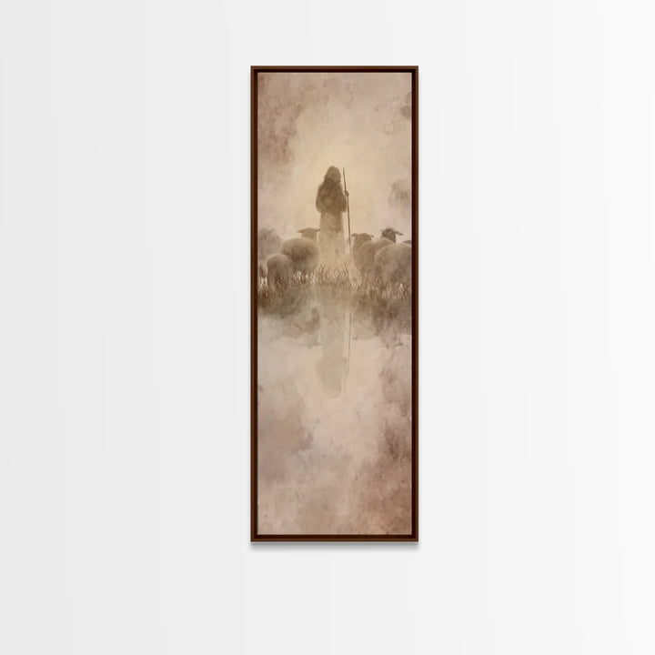 Valley Of Peace – Framed Canvas Print – Christian Wall Art – Christian Art Canvas – Jesus Painting – Narrow Art – Christian Christmas Art