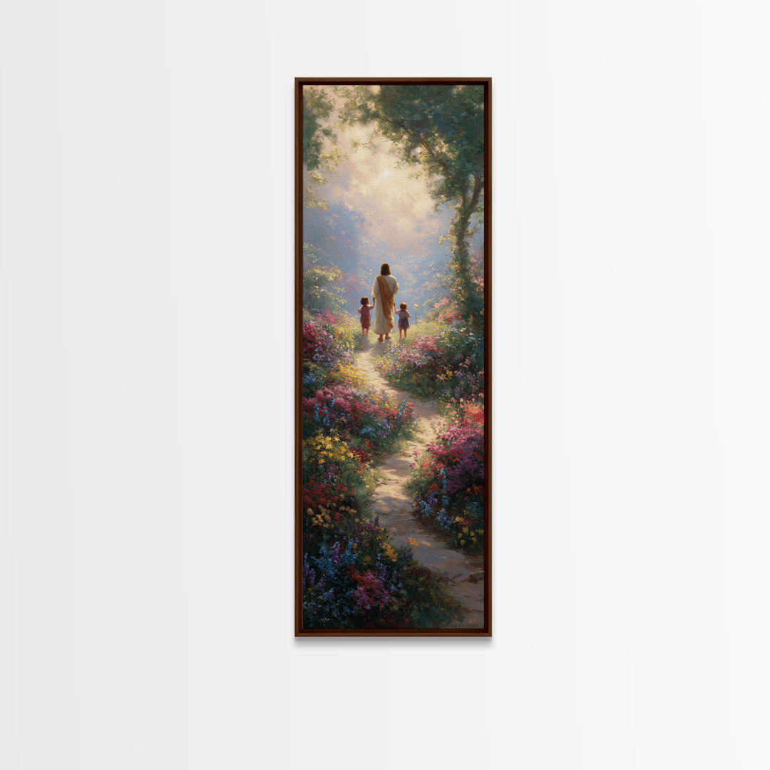 Heavenward Path – Framed Canvas Print – Christian Wall Art – Jesus Painting – Christian Art Canvas – Tall Narrow Wall Art – Christian Chris