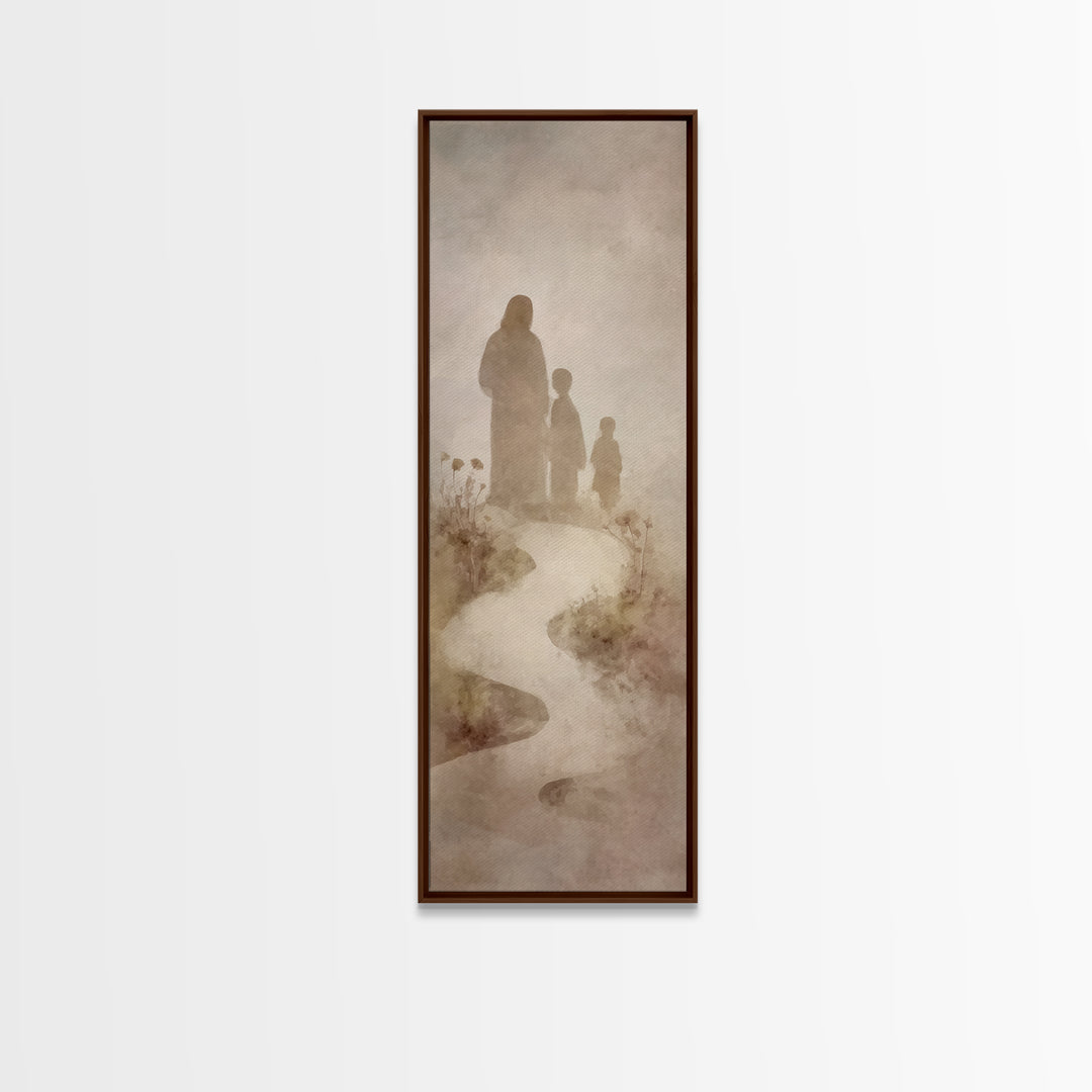 The Gentle Path - Framed Canvas Print - Christian Wall Art - Jesus Painting - Narrow Art - Christian Art Canvas - Christmas Art