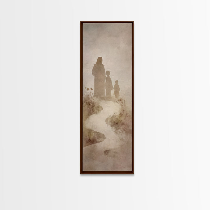 The Gentle Path - Framed Canvas Print - Christian Wall Art - Jesus Painting - Narrow Art - Christian Art Canvas - Christmas Art