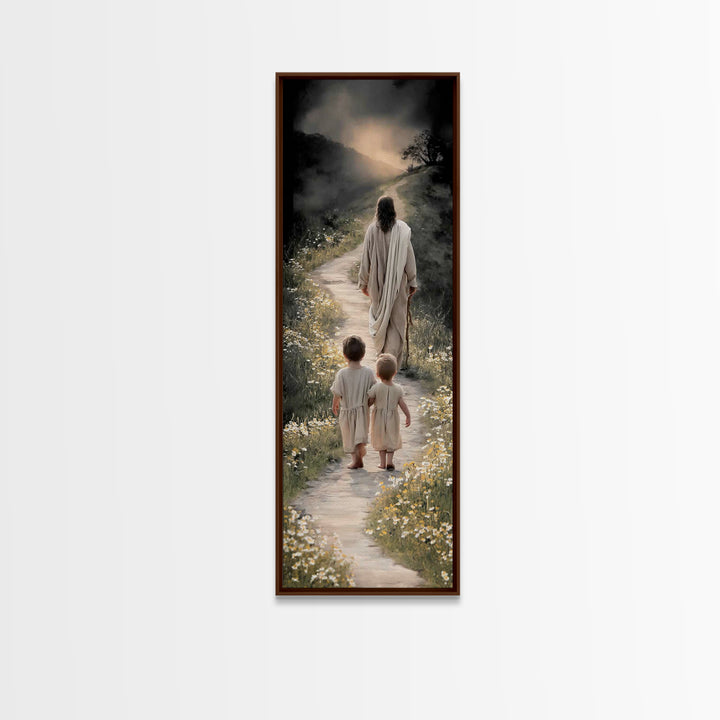 Light Of Guidance | Framed Canvas Print | Christian Art Canvas | Tall Narrow Wall Art | Jesus Painting | Christian Wall Art | Christmas Art