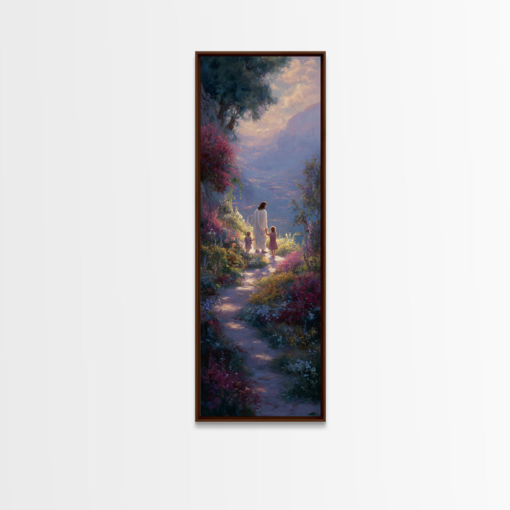 Valley Of Peace, Framed Canvas Print, Christian Art Canvas, Skinny Art, Christian Wall Art, Jesus Painting, Christmas Art