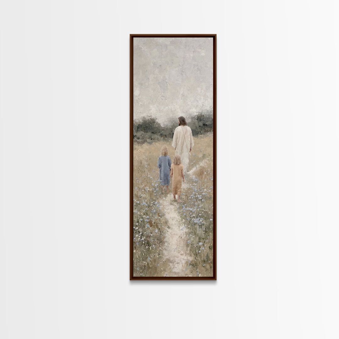 Garden Of Hope – Framed Canvas Print – Christian Wall Art – Tall Skinny Art Print – Jesus Painting – Christian Art Canvas – Christmas Art