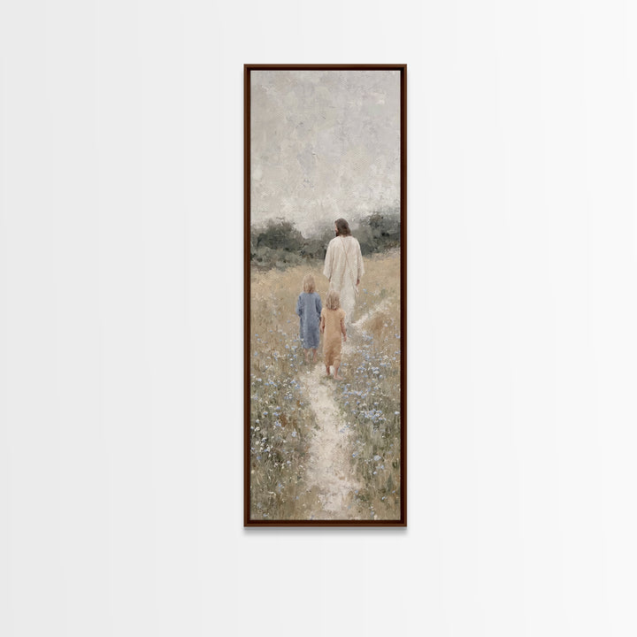 Garden Of Hope – Framed Canvas Print – Christian Wall Art – Tall Skinny Art Print – Jesus Painting – Christian Art Canvas – Christmas Art