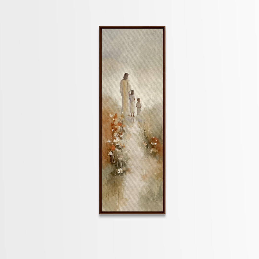 Graceful Stillness, Framed Canvas Print, Christian Art Canvas, Tall Narrow Wall Art, Christian Wall Art, Jesus Painting, Christmas Art