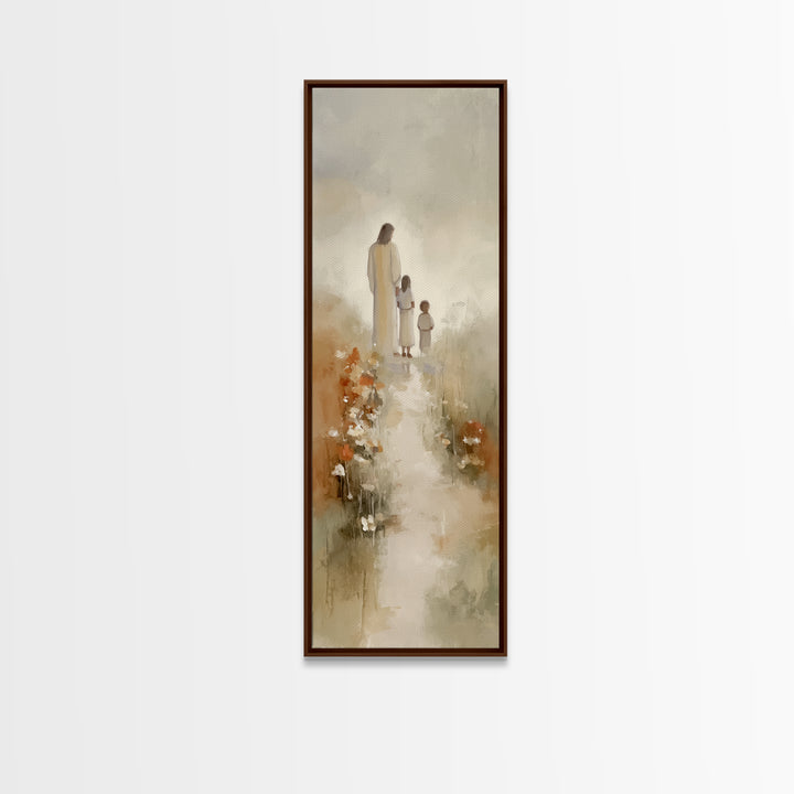 Graceful Stillness, Framed Canvas Print, Christian Art Canvas, Tall Narrow Wall Art, Christian Wall Art, Jesus Painting, Christmas Art