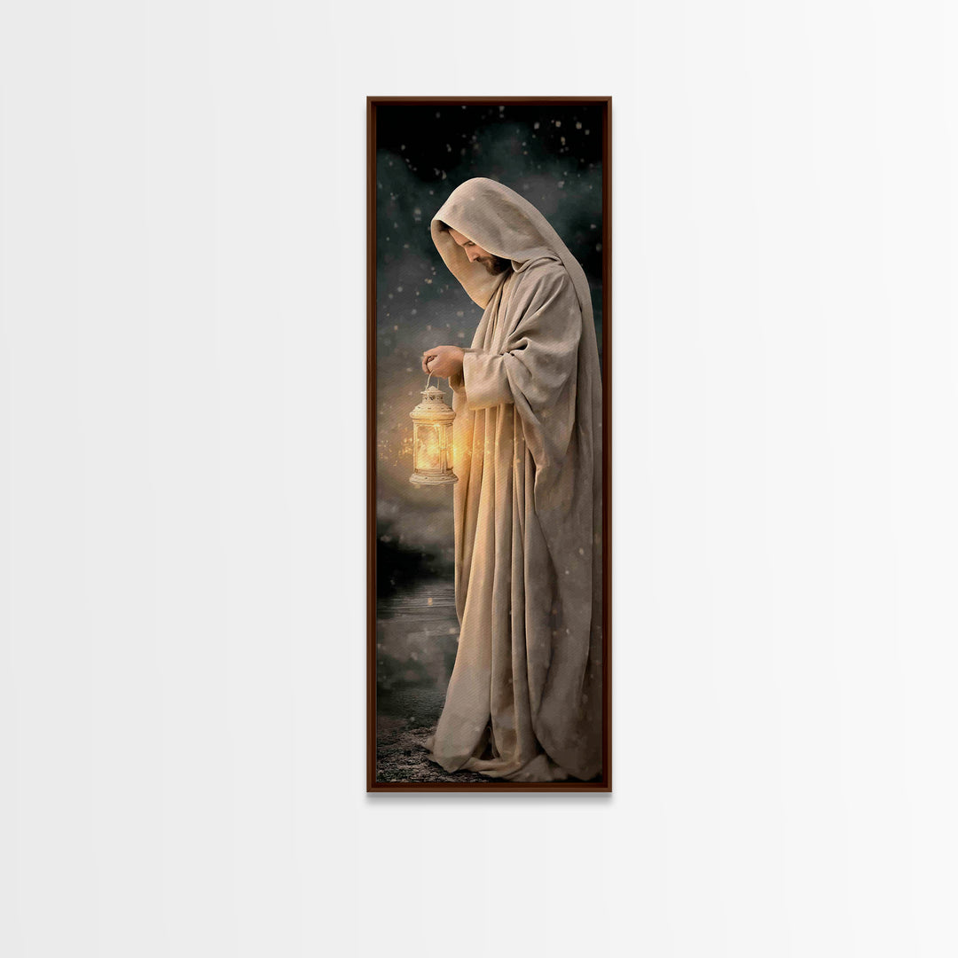 Path Of Warmth – Framed Canvas Print – Christian Wall Art – Christian Art Canvas – Jesus Painting – Skinny Art – Modern Christian Art – Nar