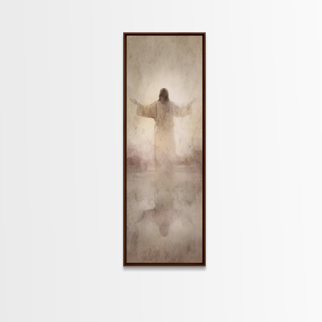 Radiant Dawn Calm | Framed Canvas Print | Narrow Art | Christian Art Canvas | Jesus Painting | Christian Christmas Art | Modern Christian A